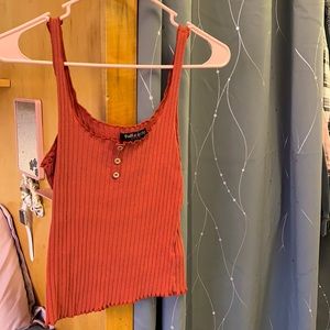 Orange fitted tank top